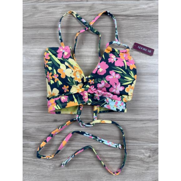 Adore Me Tatiana Floral Blue Swimwear Bra – Size S, NWT - Picture 1 of 3